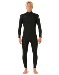 The Rip Curl Mens Dawn Patrol Pro 5/3mm Chest Zip Wetsuit in Black
