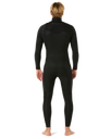 The Rip Curl Mens Dawn Patrol Pro 5/3mm Chest Zip Wetsuit in Black