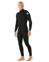 The Rip Curl Mens Dawn Patrol Pro 5/3mm Chest Zip Wetsuit in Black
