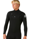 The Rip Curl Mens Dawn Patrol Pro 5/3mm Chest Zip Wetsuit in Black