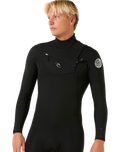The Rip Curl Mens Dawn Patrol Pro 5/3mm Chest Zip Wetsuit in Black