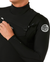 The Rip Curl Mens Dawn Patrol Pro 5/3mm Chest Zip Wetsuit in Black