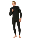 The Rip Curl Mens Dawn Patrol Pro 5/3mm Chest Zip Wetsuit in Black