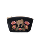 Celestial Leopard Velvet Coin Purse in Charcoal