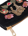 Celestial Leopard Velvet Coin Purse in Charcoal