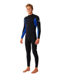 Trad 4/3mm Back Zip Wetsuit in Blue