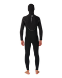 Elasto 5/4mm Chest Zip Hooded Wetsuit in Black