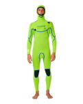 Elasto 5/4mm Chest Zip Hooded Wetsuit in Black