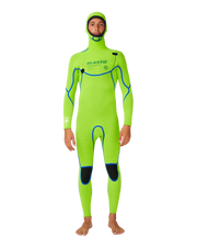 Elasto 5/4mm Chest Zip Hooded Wetsuit in Black