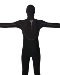 Elasto 5/4mm Chest Zip Hooded Wetsuit in Black