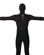 Elasto 5/4mm Chest Zip Hooded Wetsuit in Black