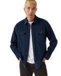 The Levi's® Mens Jackson Worker Corduroy Overshirt in Zodiac Blue Corduroy