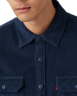 The Levi's® Mens Jackson Worker Corduroy Overshirt in Zodiac Blue Corduroy