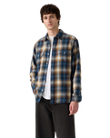 Jackson Worker Overshirt in Warwick Plaid Vintage Indigo Flannel