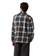 Jackson Worker Overshirt in Warwick Plaid Vintage Indigo Flannel
