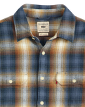Jackson Worker Overshirt in Warwick Plaid Vintage Indigo Flannel