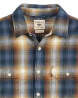 Jackson Worker Overshirt in Warwick Plaid Vintage Indigo Flannel