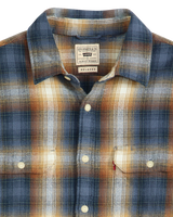 Jackson Worker Overshirt in Warwick Plaid Vintage Indigo Flannel