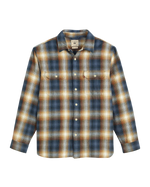Jackson Worker Overshirt in Warwick Plaid Vintage Indigo Flannel