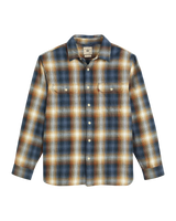 Jackson Worker Overshirt in Warwick Plaid Vintage Indigo Flannel
