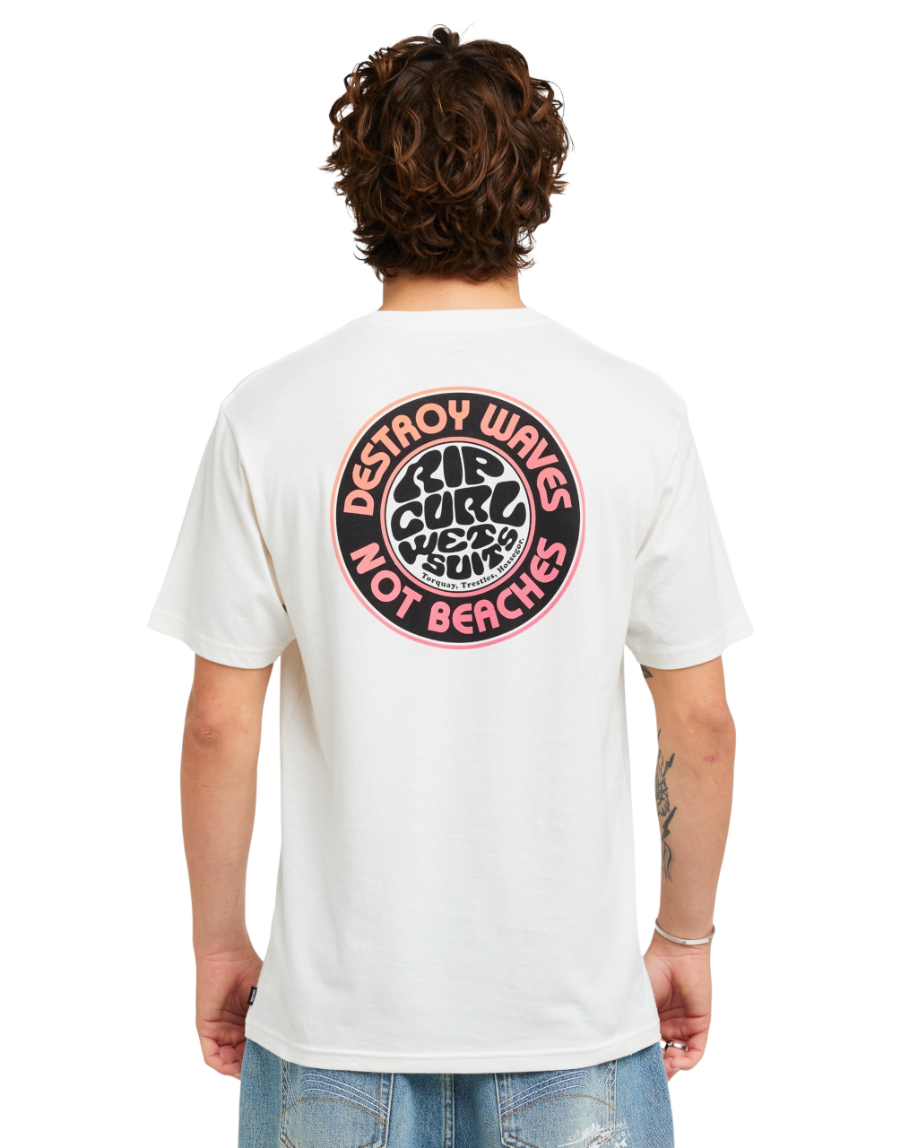 The Rip Curl Mens Destroy Series T-Shirt in Bone