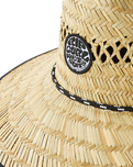 The Rip Curl Mens Logo Straw Hat in Natural