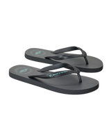 Stapler Bloom Flip Flops in Washed Black