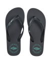 Stapler Bloom Flip Flops in Washed Black