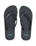Stapler Bloom Flip Flops in Washed Black