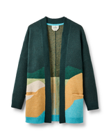 Scenic Long Knitted Cardigan in Scenic Dark Fern