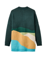 Scenic Long Knitted Cardigan in Scenic Dark Fern