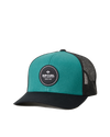 The Rip Curl Mens Routine Curve Trucker Cap in Black & Blue