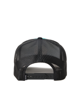 The Rip Curl Mens Routine Curve Trucker Cap in Black & Blue