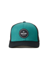 The Rip Curl Mens Routine Curve Trucker Cap in Black & Blue