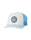 The Rip Curl Mens Routine Curve Trucker Cap in Bone & Blue