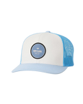 The Rip Curl Mens Routine Curve Trucker Cap in Bone & Blue