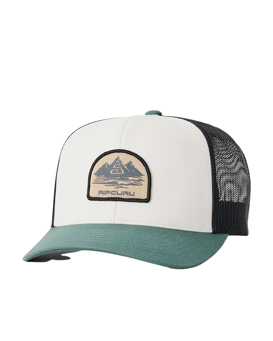 Custom Curve Trucker Cap in Bone & Aloe
