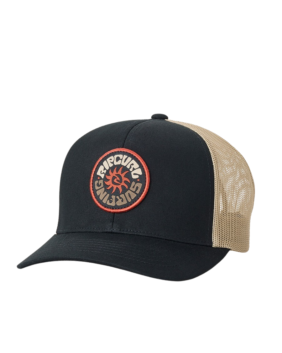 Custom Curve Trucker Cap in Black & Khaki