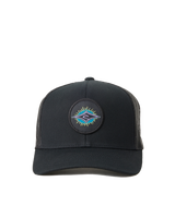 The Rip Curl Mens Custom Curve Trucker Cap in Black & Purple