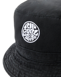The Rip Curl Mens Wetty Icon Bucket Hat in Black