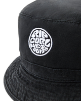 The Rip Curl Mens Wetty Icon Bucket Hat in Black