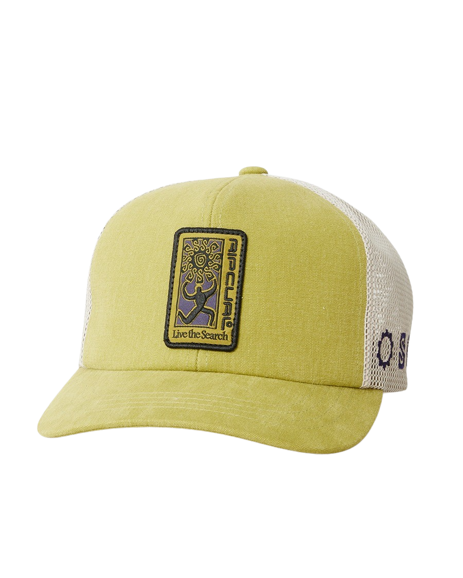 The Rip Curl Mens Search Dawn Trucker Cap in Kiwi