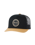 The Rip Curl Mens Routine 2.0 Trucker Cap in Black & Khaki