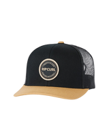 The Rip Curl Mens Routine 2.0 Trucker Cap in Black & Khaki