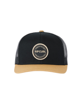 The Rip Curl Mens Routine 2.0 Trucker Cap in Black & Khaki