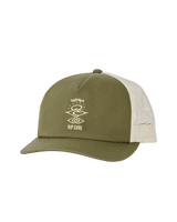 The Rip Curl Mens Search Icon Canvas Trucker Cap in Dark Olive