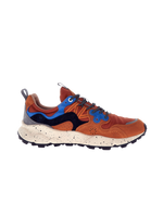 The Flower Mountain Mens Yamano 3 Shoes in Warm Coral, Deep Blue & Black