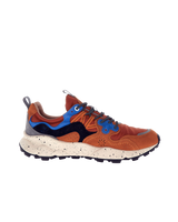 The Flower Mountain Mens Yamano 3 Shoes in Warm Coral, Deep Blue & Black