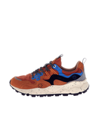 The Flower Mountain Mens Yamano 3 Shoes in Warm Coral, Deep Blue & Black