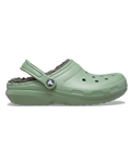 The Crocs Womens Classic Fuzz-Lined Clogs in Moss & Multi